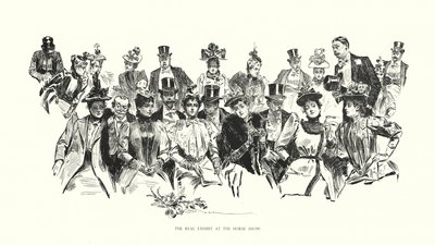 A verdadeira exposição no salão do cavalo (litografia) de Charles Dana Gibson