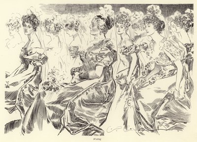 Esperando por uma sala de desenho de Charles Dana Gibson