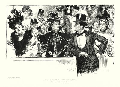 Entusiasmo selvagem na exposição de cavalos (litografia) de Charles Dana Gibson