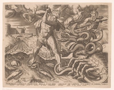 Hércules derrota a hidra de Lerna Trabalhos de Hércules após Frans Floris (título da série) de Charles David