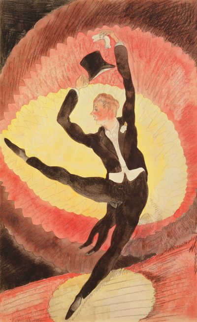 Dançarino Masculino Acrobático, 1920 (wc no papel) de Charles Demuth