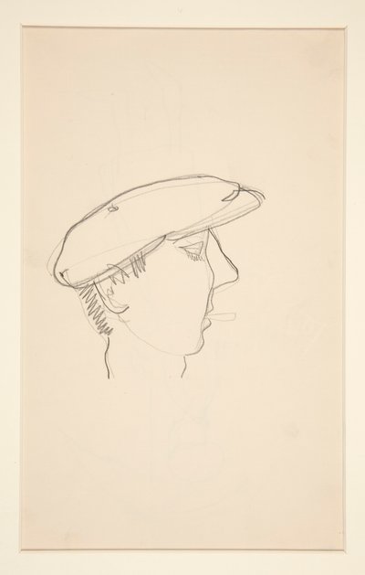 Chefe do Homem Fumante (reto); Mulher com guarda-chuva (verso) de Charles Demuth