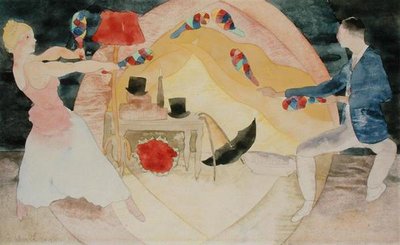 Malabaristas com sino de bobina (aguarela sobre papel) de Charles Demuth
