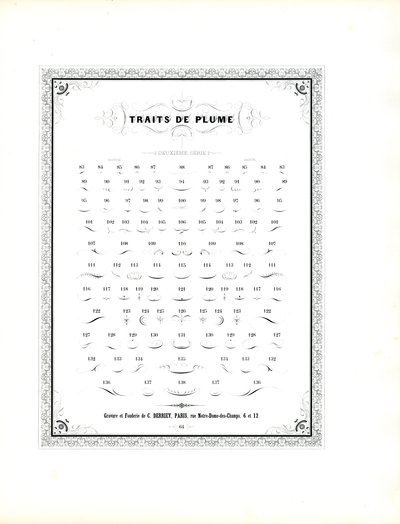 Floreados de caneta caligráfica - Segunda série (impressão) de Charles Derriey