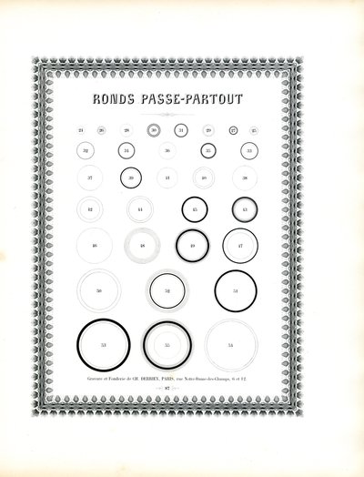 Quadros circulares de passepartout (impressão) de Charles Derriey