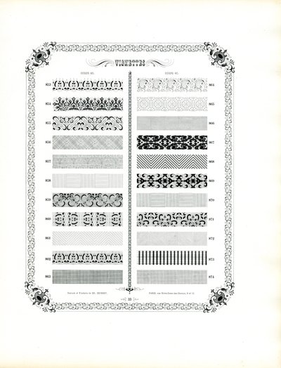 Coleção de tiras decorativas ornamentais (impressão) de Charles Derriey