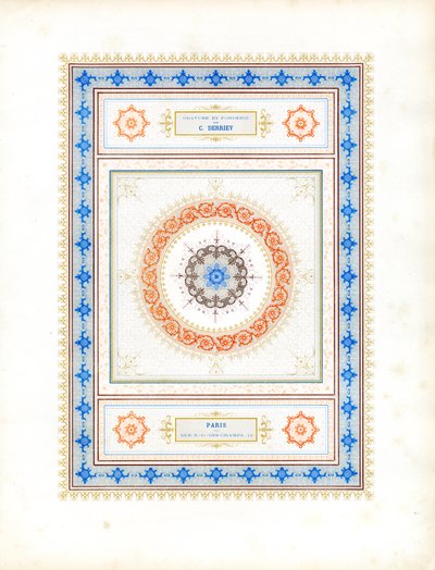Composição Ornamental Concêntrica com Elementos Tipográficos (impressão) de Charles Derriey