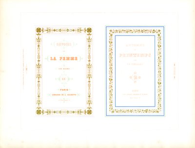 Molduras decorativas para títulos de livros de literatura francesa (impressão) de Charles Derriey