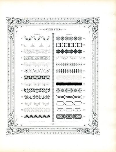 Bordaduras decorativas e padrões ornamentais (impressão) de Charles Derriey