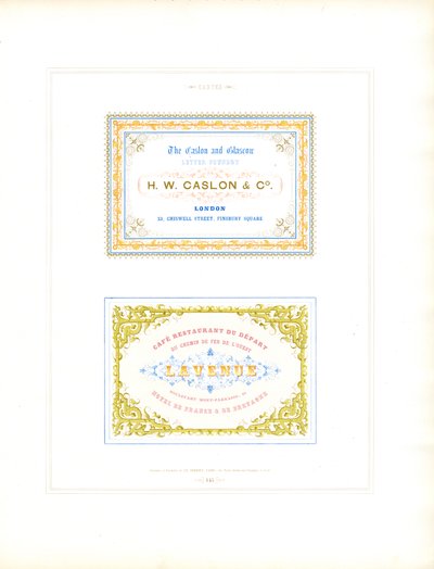 Modelos de cartões de visita decorativos com molduras ornamentais (imprimir) de Charles Derriey