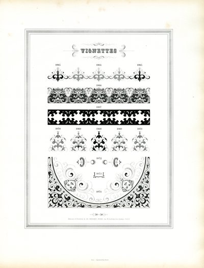 Vinhetas decorativas e elementos de margem (impressão) de Charles Derriey