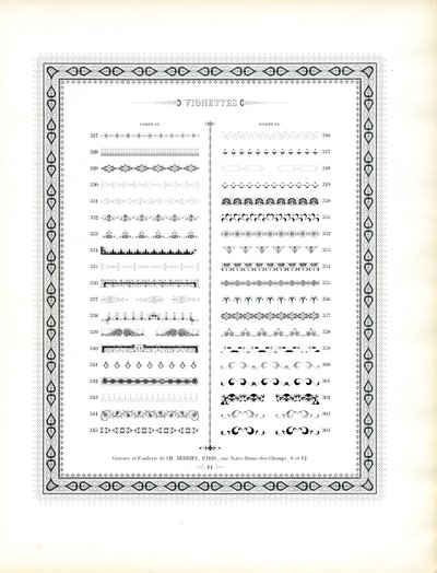 Vinhetas decorativas e motivos ornamentais (impressão) de Charles Derriey