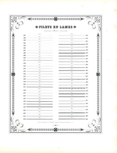 Elementos de linhas pontilhadas e onduladas - Filets en Lames (impressão) de Charles Derriey