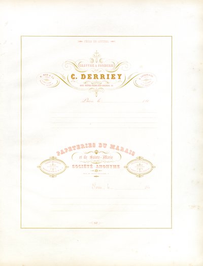 Papel timbrado elegante para correspondência comercial (imprimir) de Charles Derriey