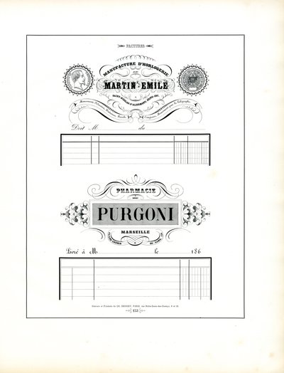 Papel timbrado elegante para relojoeiro e farmácia (impressão) de Charles Derriey