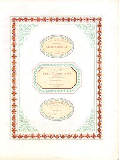 Folha de modelo para papéis comerciais e conceção de rótulos (imprimir) de Charles Derriey