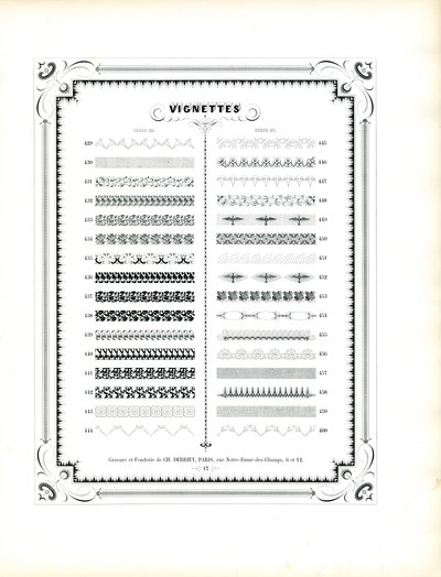 Ornamental Borders and Vignettes, Corps 20 (Continuation) (impressão) de Charles Derriey