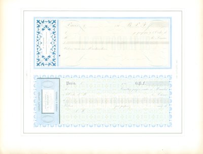 Modelos de letras de câmbio na cor azul (imprimir) de Charles Derriey