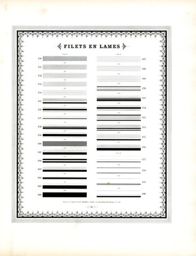 Elementos de linha tipográfica - Filetes em lâminas (impressão) de Charles Derriey