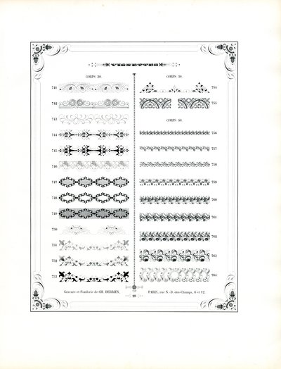 Bordas decorativas versáteis para impressão de livros (imprimir) de Charles Derriey