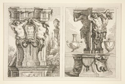 Dois desenhos para capitais decorativos de Charles Dominique Joseph Eisen