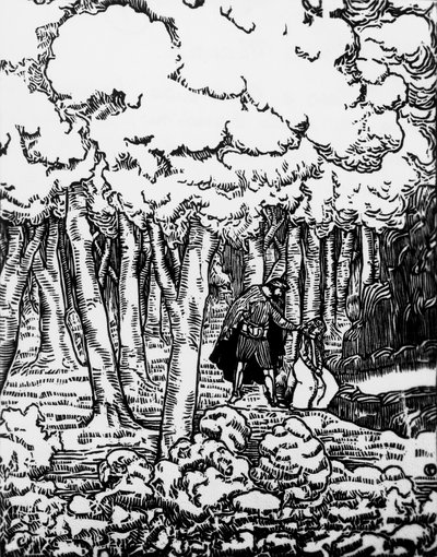 Madeira cortada por Charles Doudelet (1861-1938) para Pelleas e Melisande por Maurice Maeterlinck (1862-1949), publicado por Claudio Argentieri, Spoleto, Itália de Charles Doudelet