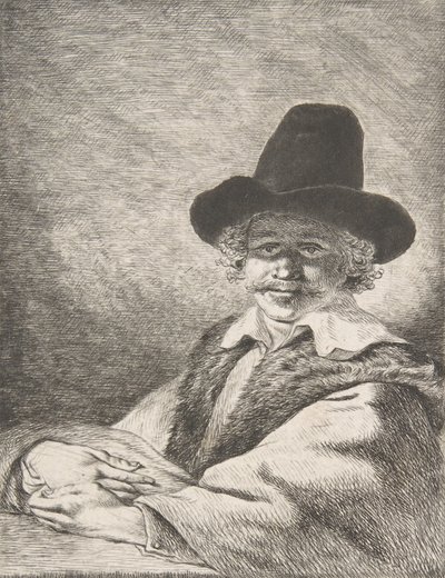 Retrato de homem sentado de chapéu, 1782. de Charles Echard