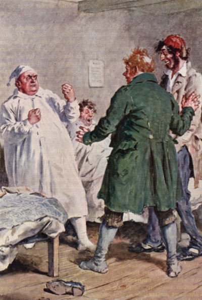 Ilustração para The Pickwick Papers de Charles Dickens (litografia a cores) de Charles Edmund (after) Brock