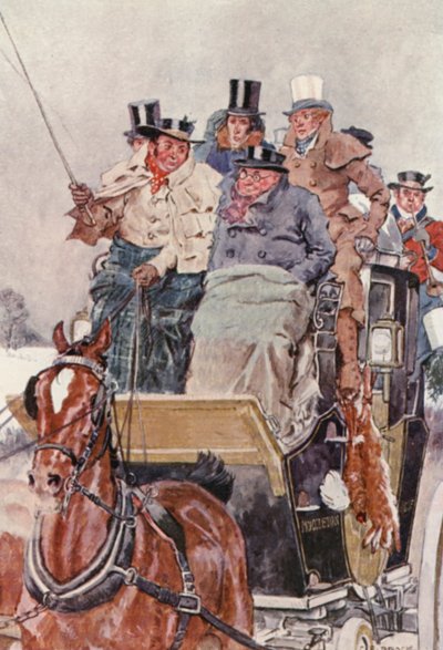 Ilustração para The Pickwick Papers de Charles Dickens (litografia a cores) de Charles Edmund (after) Brock