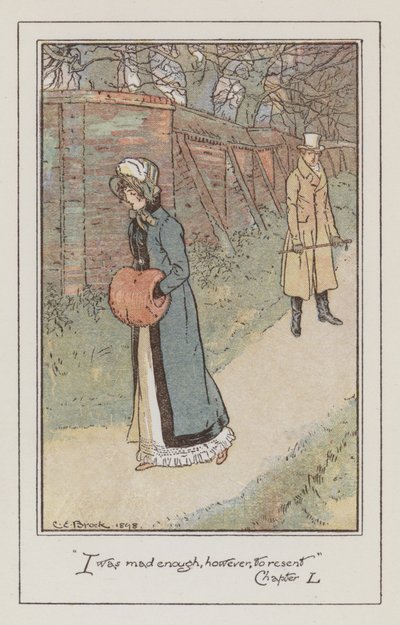 Ilustração para Emma de Jane Austen (cor litho) de Charles Edmund Brock