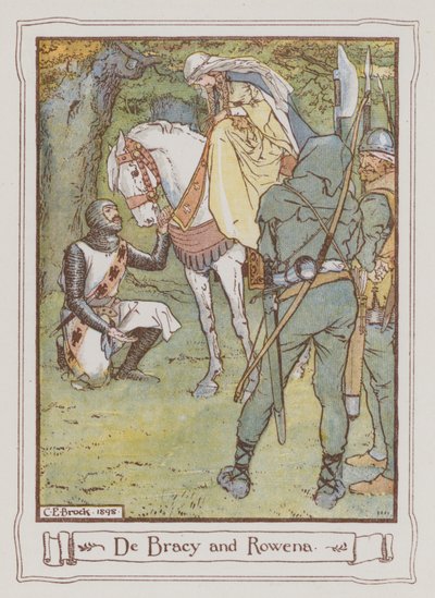 Ilustração para Ivanhoe de Sir Walter Scott (cor litho) de Charles Edmund Brock