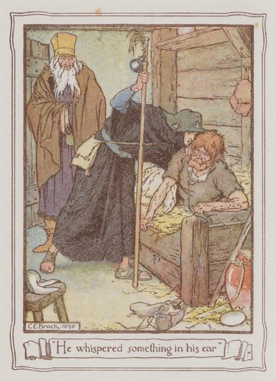Ilustração para Ivanhoe de Sir Walter Scott (cor litho) de Charles Edmund Brock
