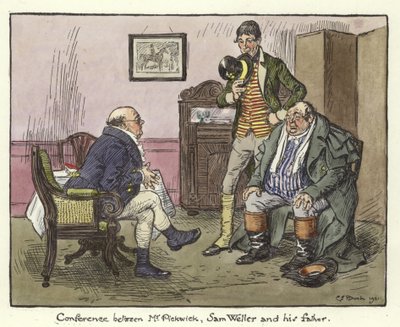 Ilustração para os papéis de Pickwick de Charles Edmund Brock