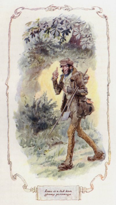 Isaac é um personagem alto, magro e sombrio (cor litho) de Charles Edmund Brock