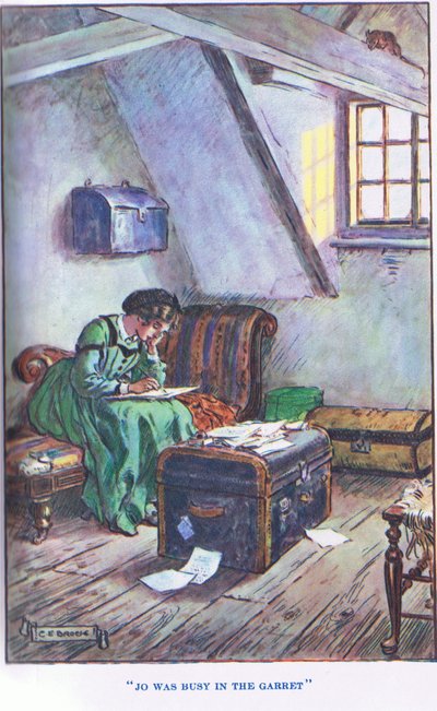 Primeira história de Jo, ilustração de &39;Modern Stories&39; de Charles Edmund Brock