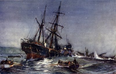 O naufrágio do Birkenhead, 1852 de Charles Edward Dixon