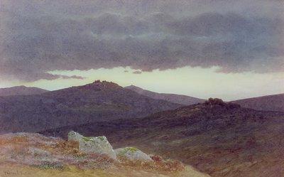 Anoitecer sobre Dartmoor (aguarela sobre papel) de Charles Edward Jr. Brittan