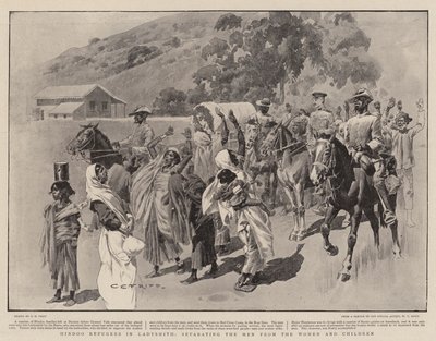 Refugiados hindus em Ladysmith, separando os homens das mulheres e crianças de Charles Edwin Fripp