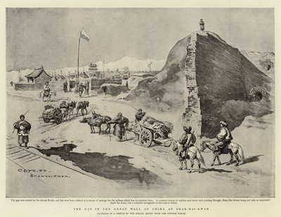 A lacuna na Grande Muralha da China em Shan-Hai-Kwan de Charles Edwin Fripp