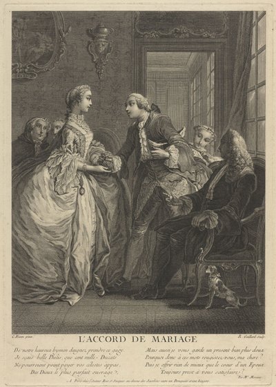 Contrato de casamento, século XVIII de Charles Eisen