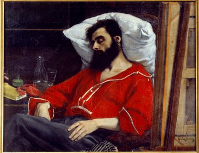 Ele convalescente ou magoa-o. Pintura de Emile Auguste Carolus Duran (Carolus-Duran de Charles Emile Auguste Carolus Duran