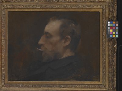 Retrato de um homem (óleo sobre madeira) de Charles Emile Auguste Carolus Duran