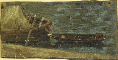 Barcos atracados, ca. 1870 (óleo sobre tela) de Charles Emile Cuisin