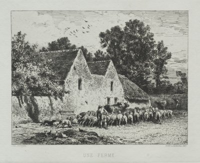 Uma casa de fazenda de Charles Emile Jacque
