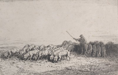 Uma manada de porcos, 1850. de Charles Emile Jacque