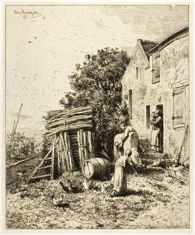 Uma moradia rústica de Charles Emile Jacque