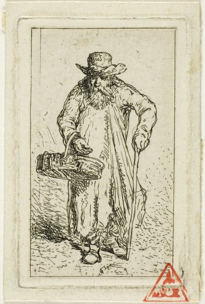 Mendigo com cesta de Charles Emile Jacque