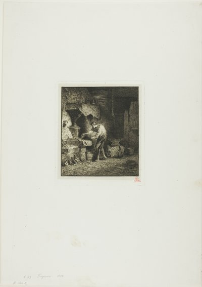 Ferreiro virado para a esquerda de Charles Emile Jacque