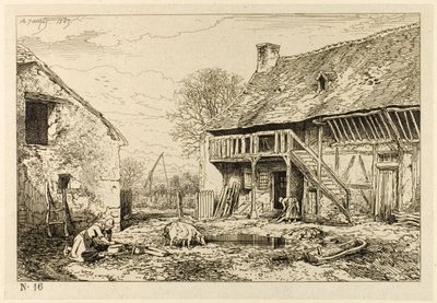 Pátio de uma casa camponesa de Charles Emile Jacque