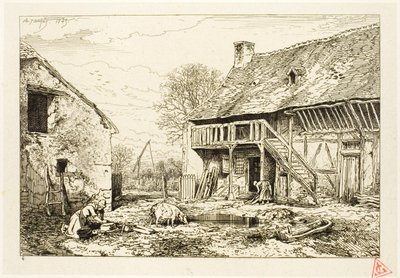 Pátio de uma casa camponesa de Charles Emile Jacque